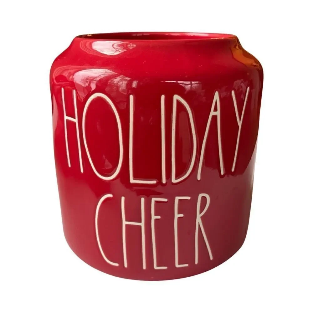 Rae Dunn “Holiday Cheer” Large Gnome Snack Cookie Canister w/ Topper NWOT